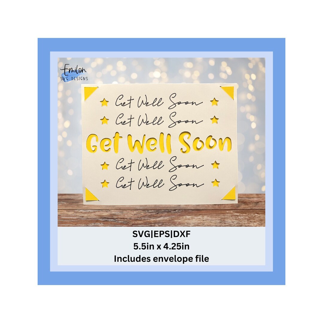 Get Well Soon Insert Card SVG Cut File | Joy Compatible Insert Card ...