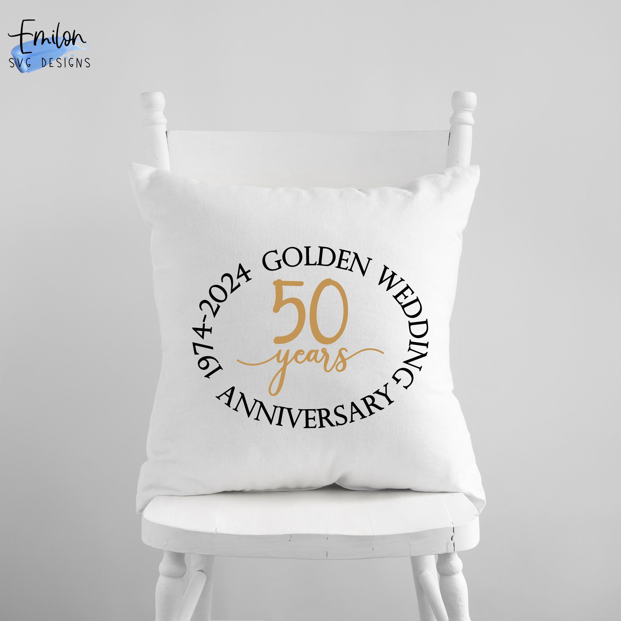 Golden Wedding Anniversary SVG 50 Years 1974 2024 Cut File for Cricut and Silhouette PNG EPS Etsy Canada