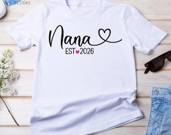 Nana Est 2026 SVG Cut File for Cricut and Silhouette With Heart