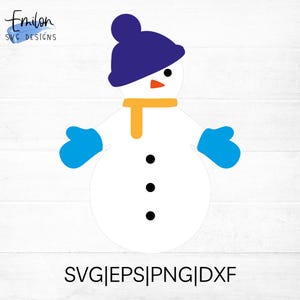 クリカットとシルエット用の雪だるま SVG カット ファイル。手袋、帽子、スカーフ、クリスマス SVG、png との無限の色の組み合わせのための多層構造。