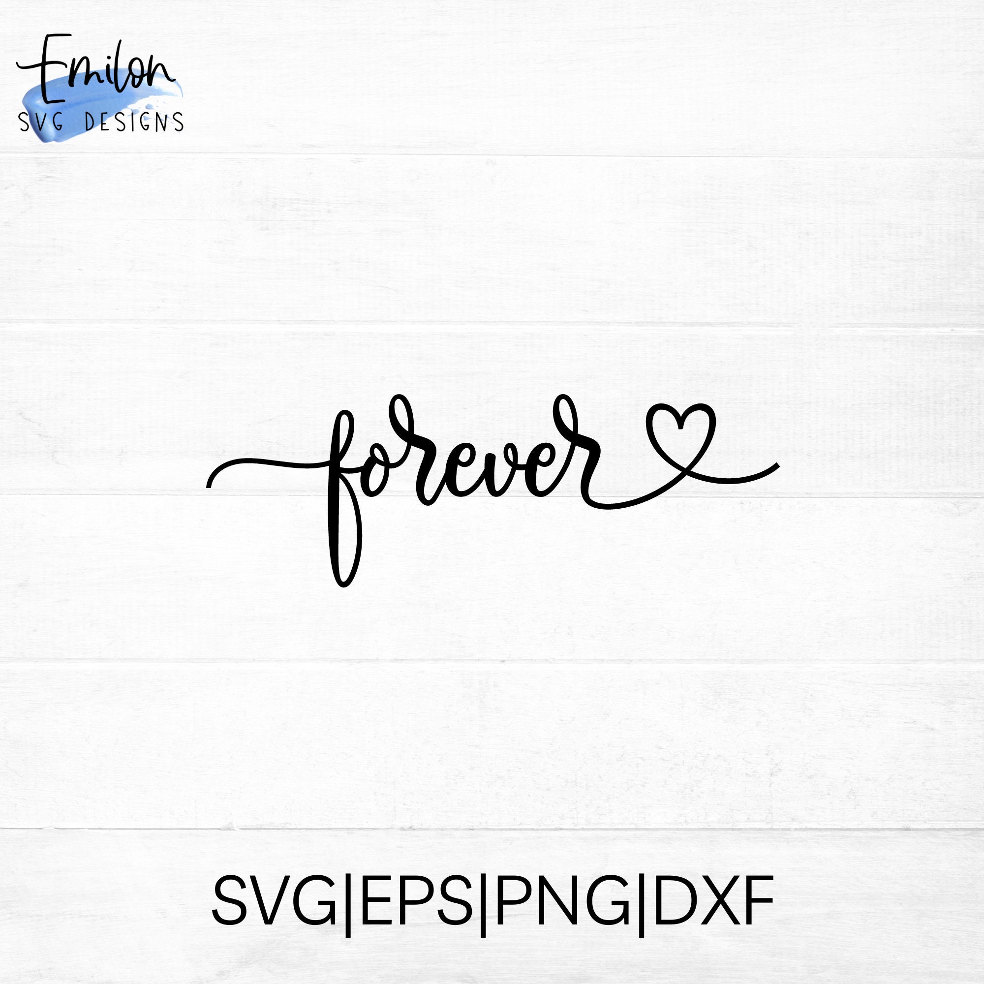 Forever SVG cut file for cricut and silhouette with heart detail svg, eps, dxf, png