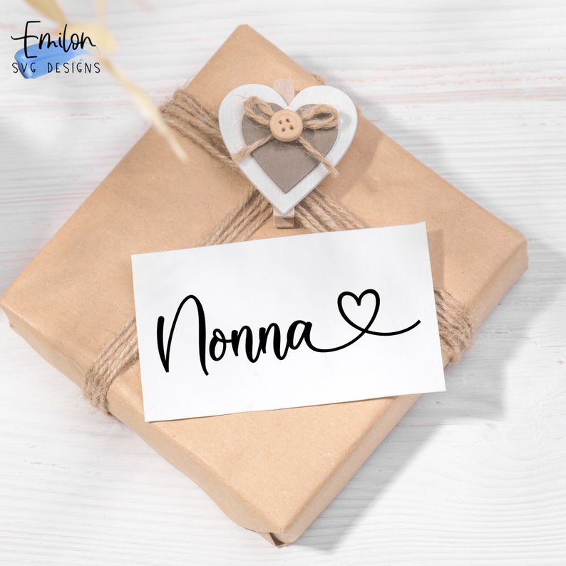 Nonna Text Cursive Nonna SVG Cut File for Cricut and Silhouette With Heart Detail, PNG ...
