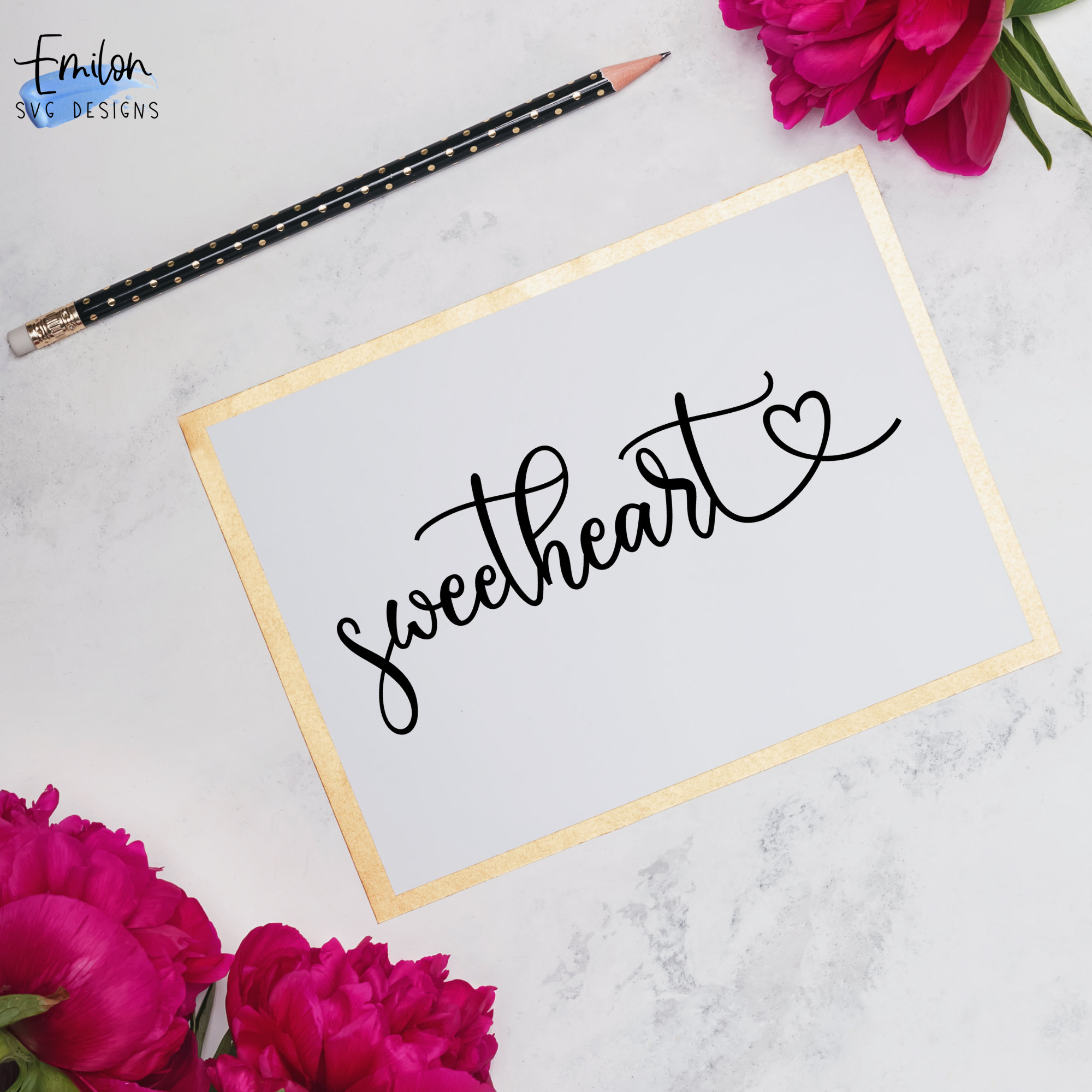 Sweetheart SVG Cut File for Cricut and Silhouette With Heart Detail SVG ...
