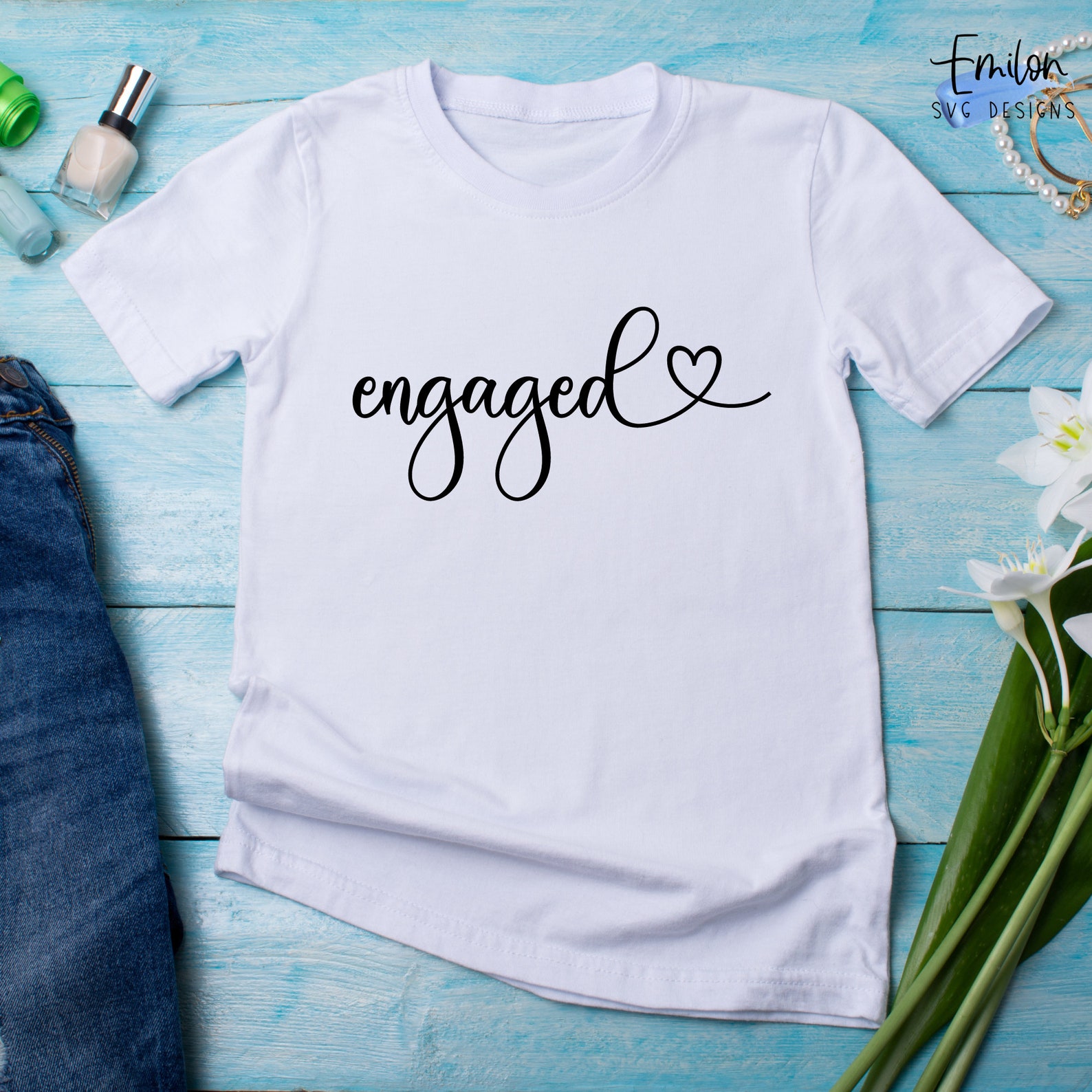 Engaged SVG Cut File for Cricut and Silhouette With Heart Detail ...