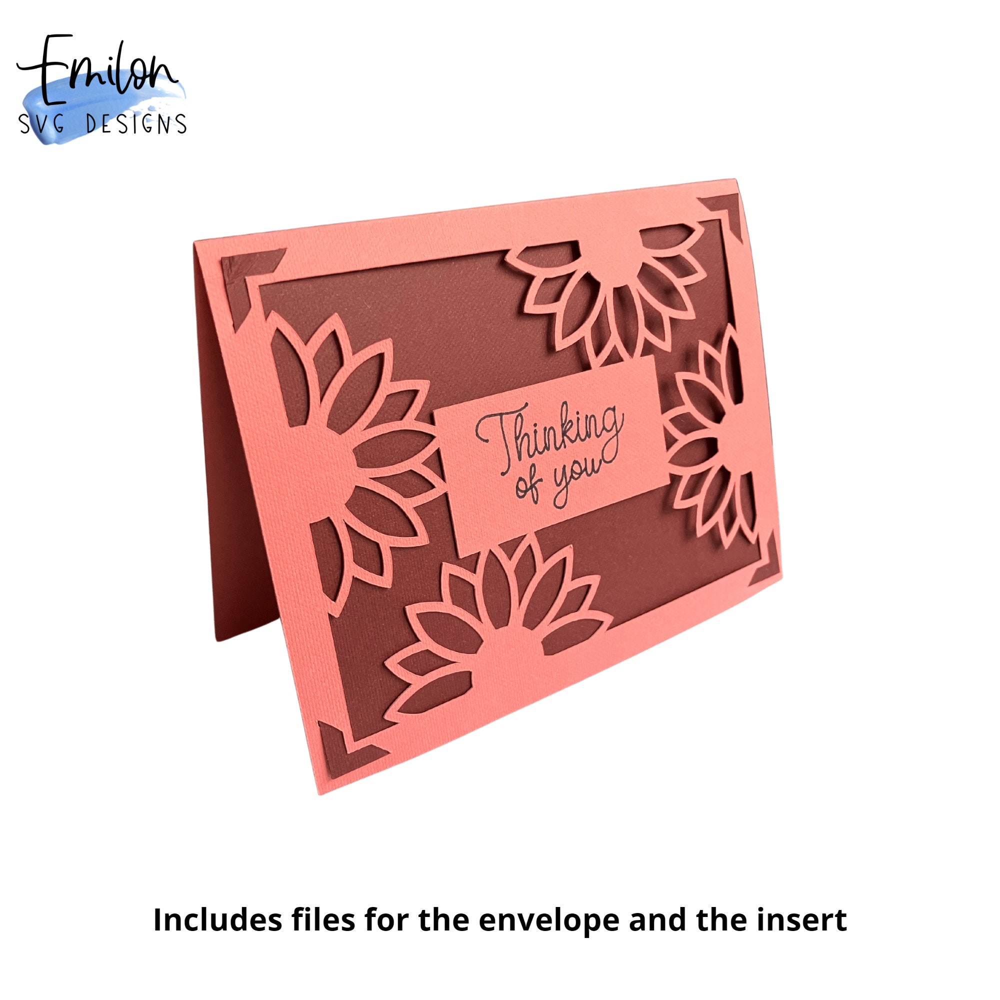 Thinking of You Insert Card SVG Cut File Joy Compatible Etsy Australia