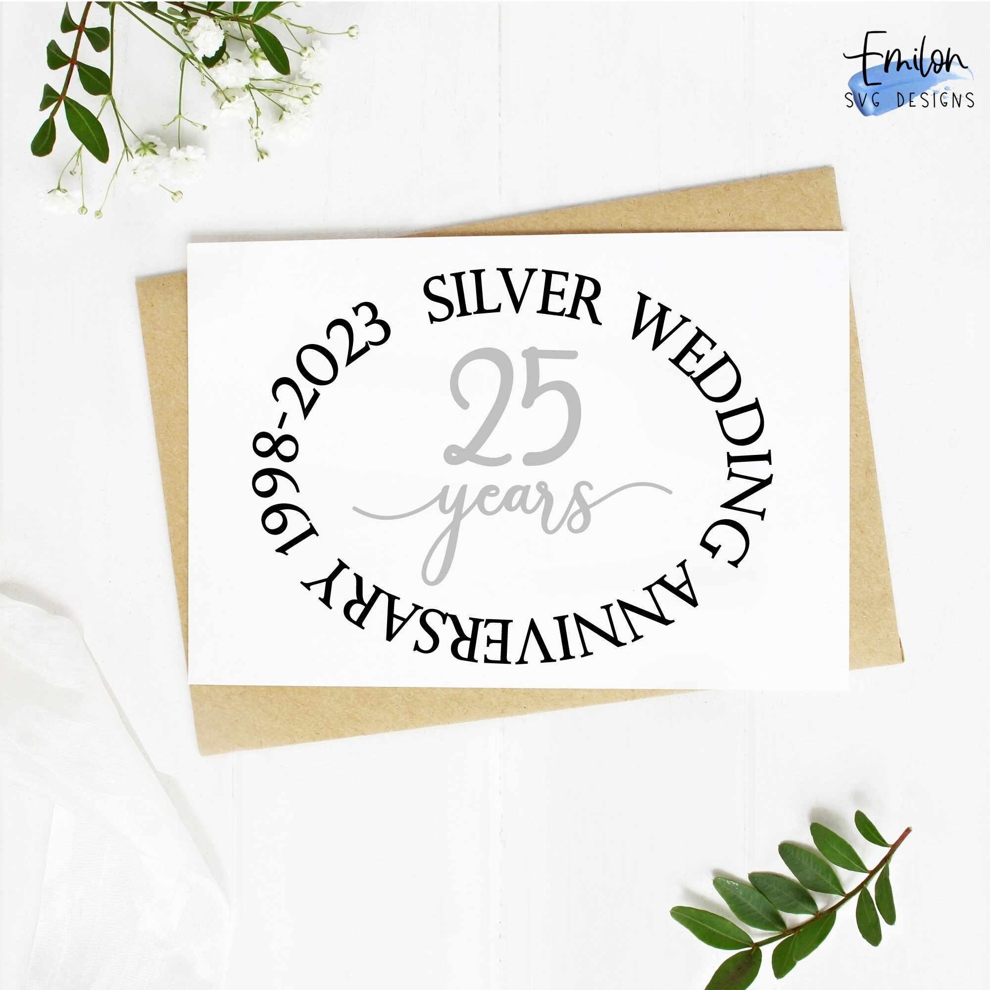 Silver Wedding Anniversary SVG Cut File for Cricut and Etsy Australia