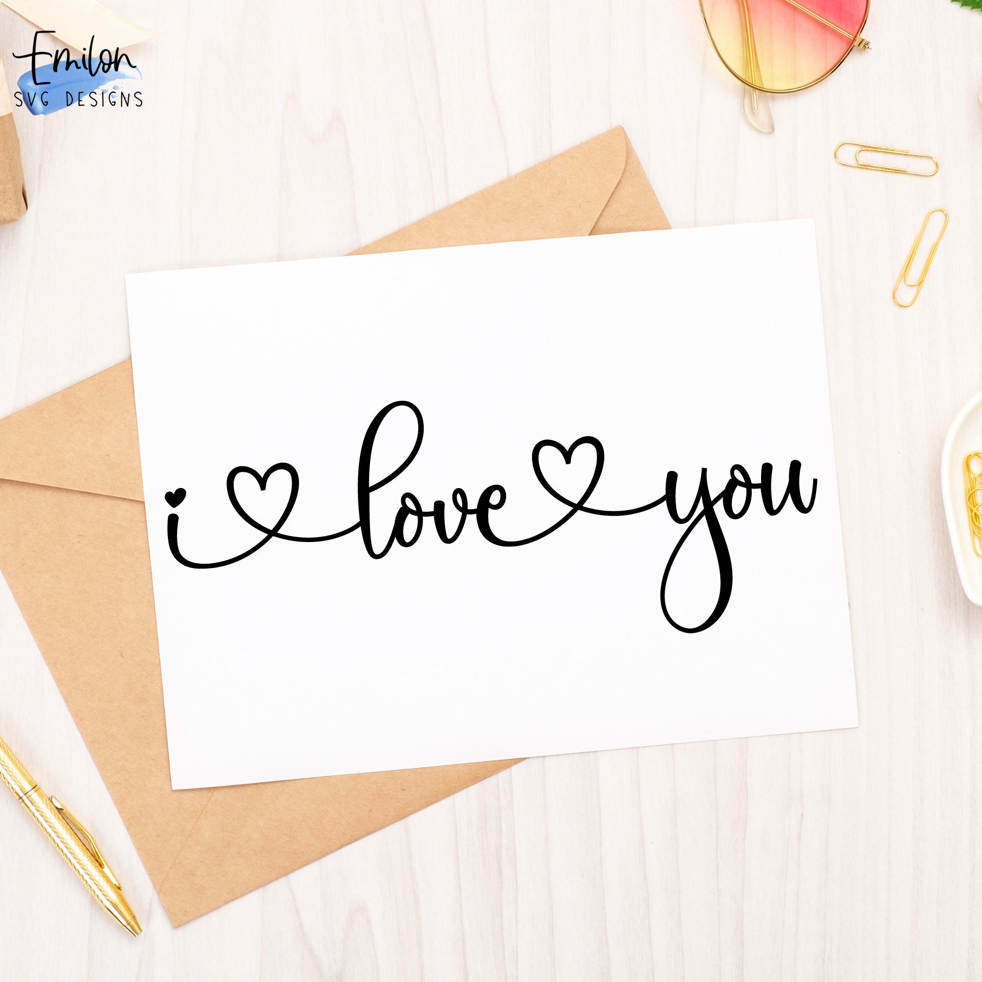 I Love You SVG Cut File for Cricut and Silhouette With Heart Detail ...