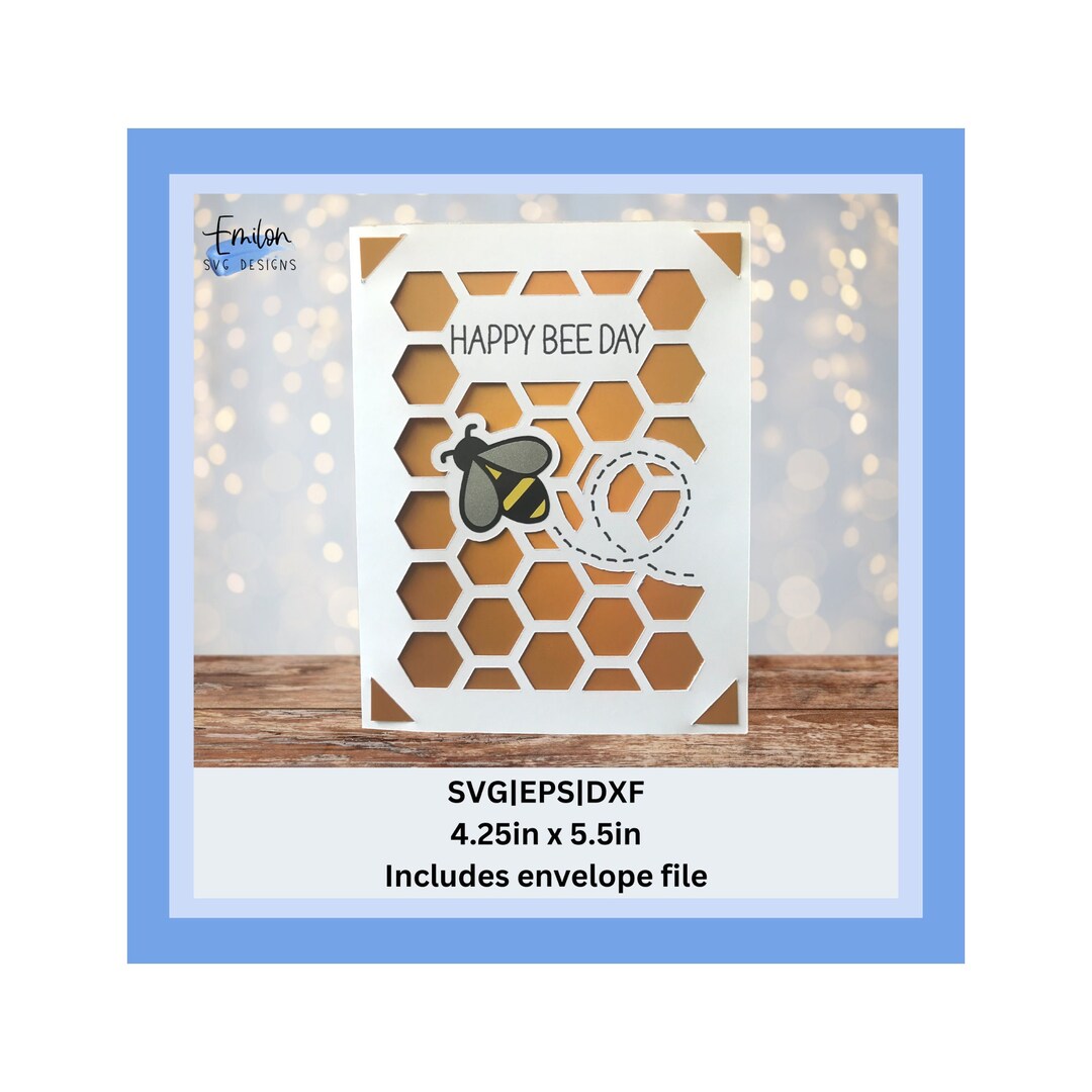 Happy Bee Day Insert Card SVG Cut File | Joy Compatible Using Card Mat ...