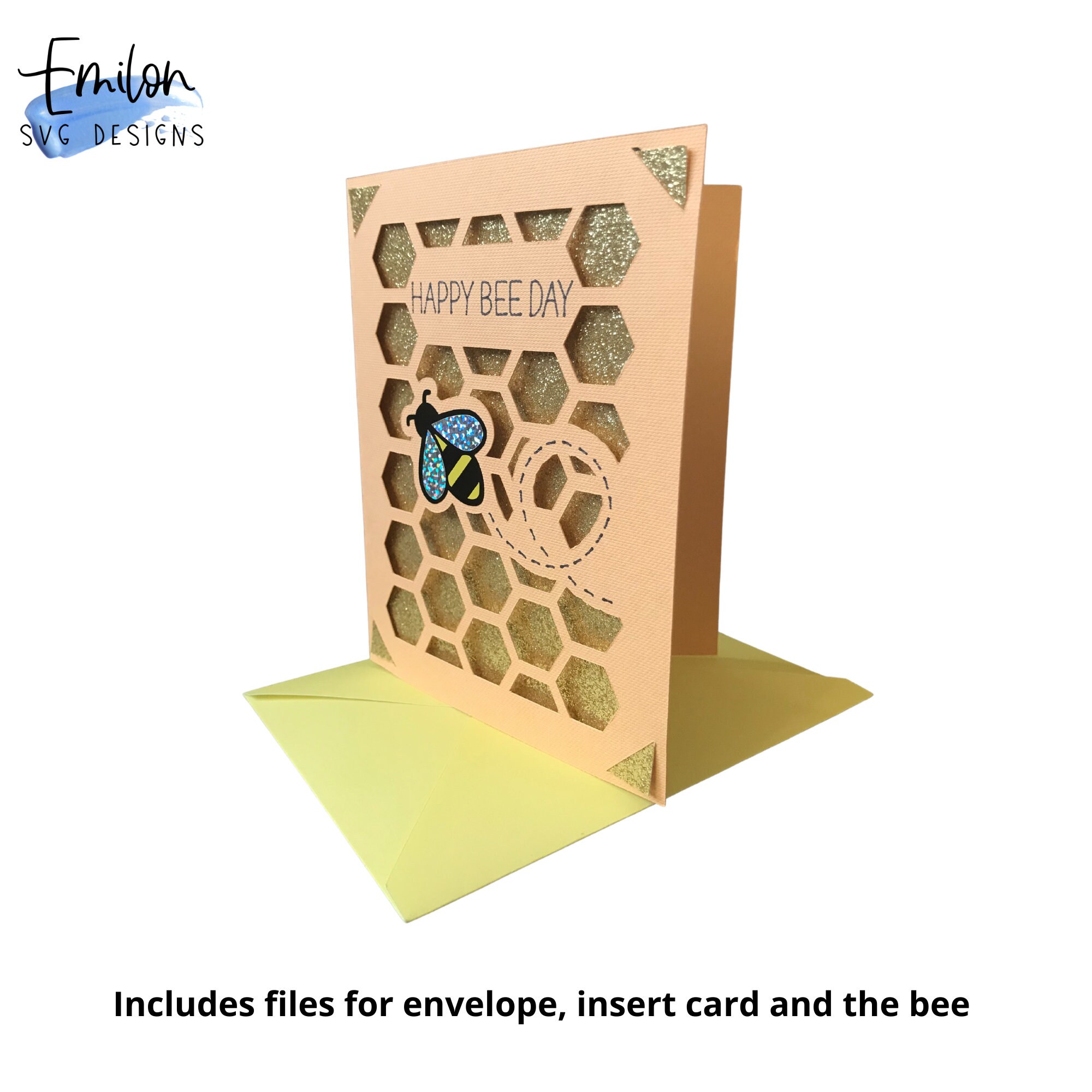 Happy Bee Day Insert Card SVG Cut File | Joy Compatible Using Card Mat ...