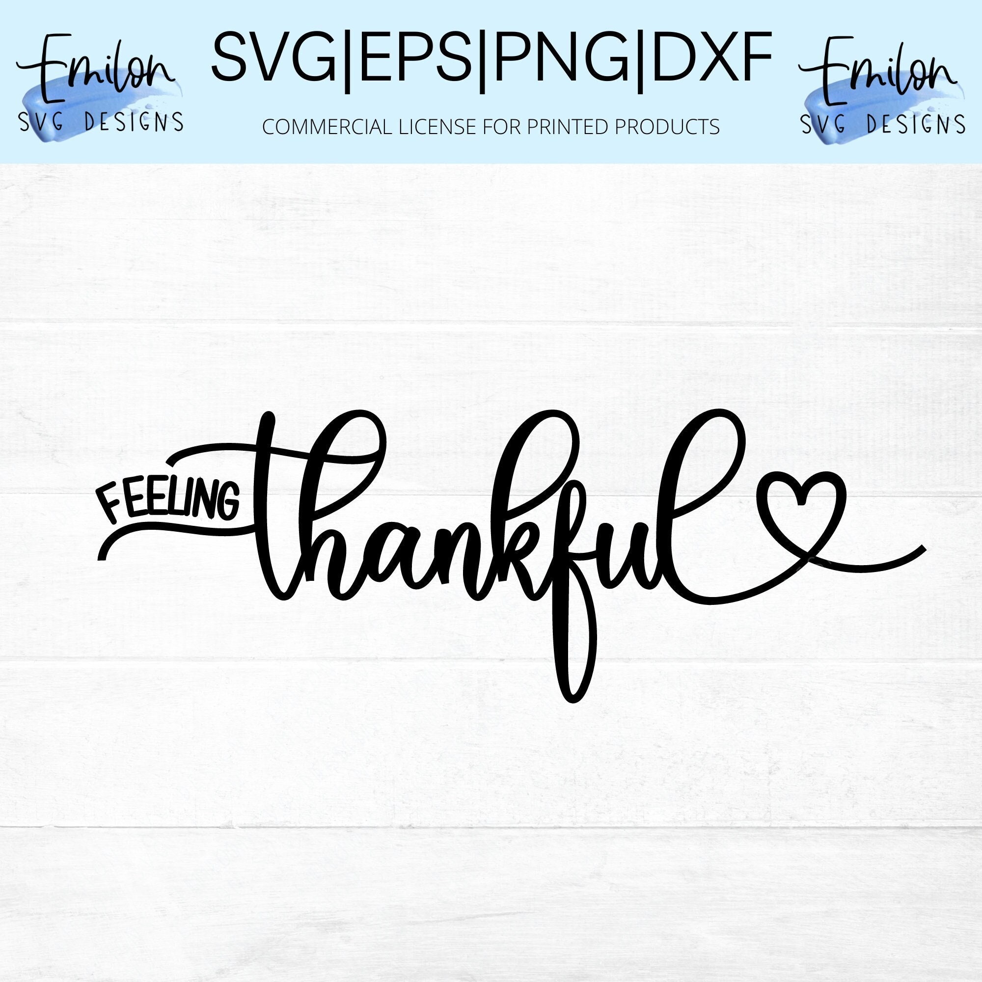 Feeling Thankful SVG Cut File for Cricut and Silhouette With Heart Detail  Thanksgiving SVG, PNG, Eps, Dxf - Etsy