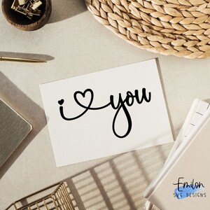I Heart You SVG Cut File for Cricut and Silhouette With Heart Detail ...
