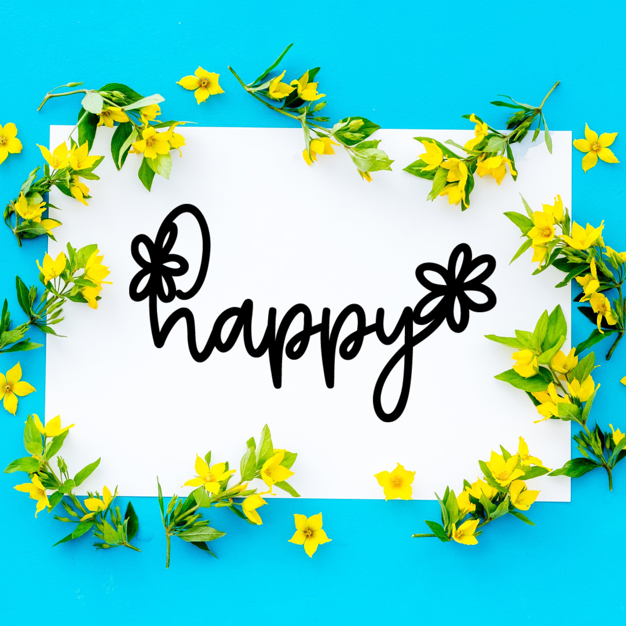 Happy SVG Bundle With Flower Details, Cut File for Cricut and ...
