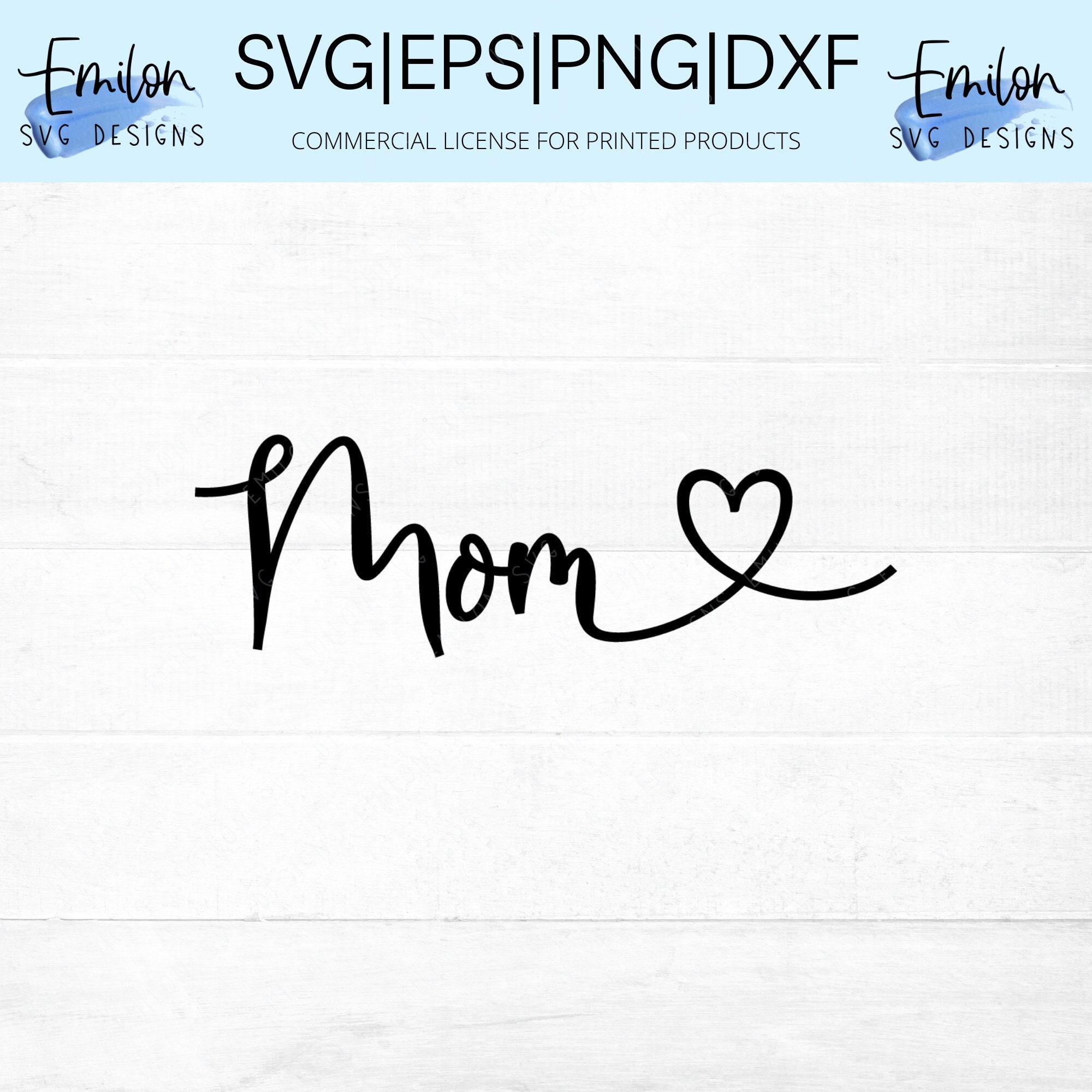 Mom SVG Cut File for Cricut and Silhouette With Heart Detail | Etsy