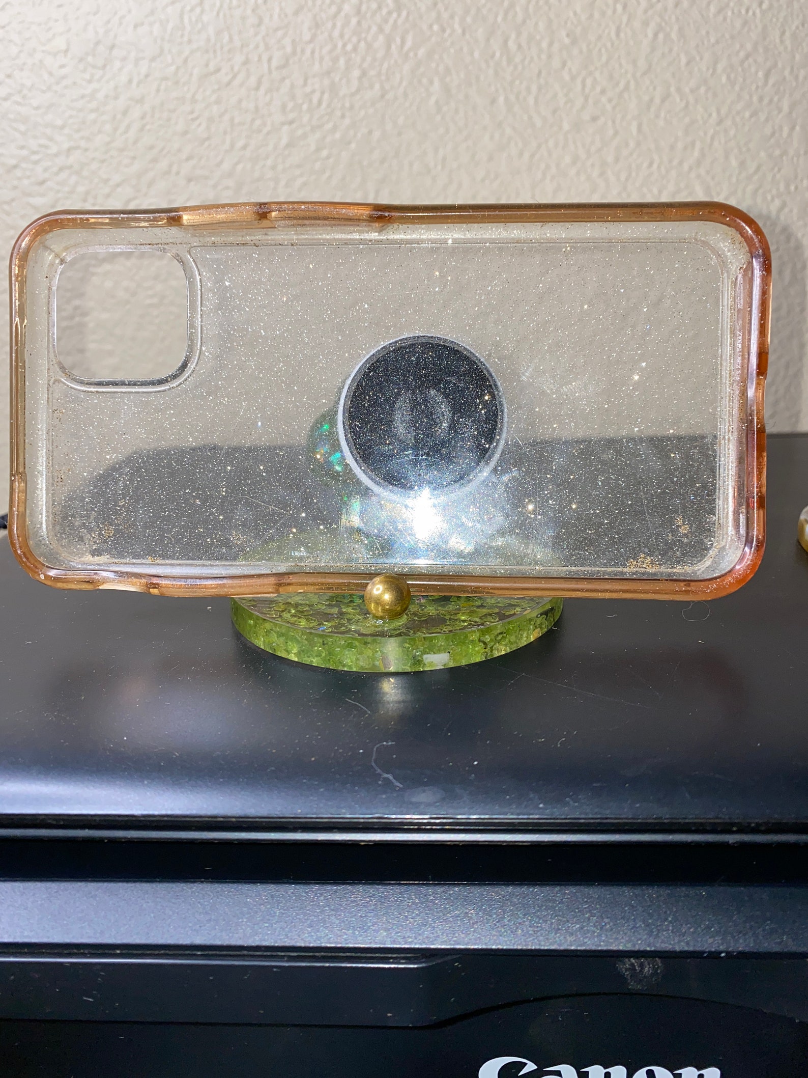 Amethyst in resin phone/crystal holder 2inx3in 4oz Etsy