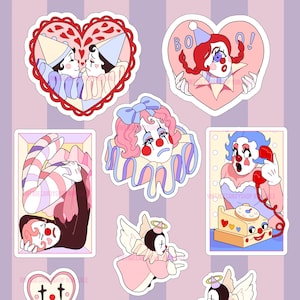 Pretty Little Clown || Clowncore, pastel, kidcore, adesivos estéticos || À prova d'água / Laminado
