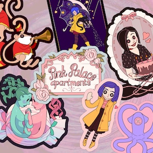 CORALINE || | Vinyl Sticker Set of 9 || Pink Palace Set || Waterproof / Laminated