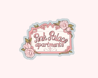 CORALINE || Pink Palace Sign || Vinyl Sticker || Waterproof / Laminated