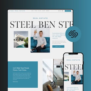 Squarespace Website Template for Real Estate, Realtor, Agent, Masculine Website, Real Estate Squarespace, Realtor Website