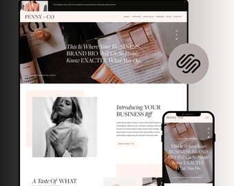 Squarespace Website Template for Service Based Businesses, Bloggers, Photography, Freelancer, VAs
