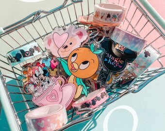 Disney Keychain and Washi Tape Bundle / Mystery 2 Keychains, 1 Washi tape