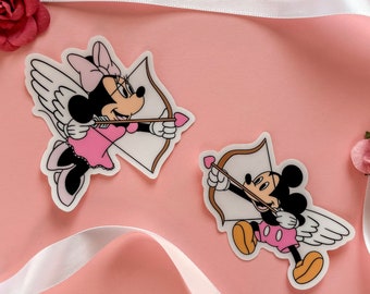 Mickey and Minnie Sticker | Valentine’s Day Sticker | Disney Sticker | Waterproof Mickey Mouse Translucent