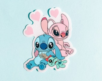 Stitch, Angel, and Scrump Sticker | Disney Sticker | Handmade Waterproof Sticker | Mickey Sticker