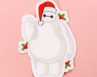 Baymax Christmas Sticker | Disney Sticker | Big Hero 6 | Clear Waterproof Sticker