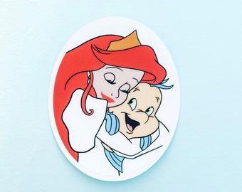 Ariel and Flounder Besties Sticker | Disney Sticker | Handmade Waterproof Sticker | Mickey Sticker