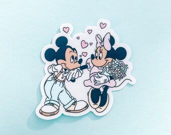Mickey and Minnie Couple Sticker | Disney Sticker | Handmade Waterproof Sticker | Mickey Sticker