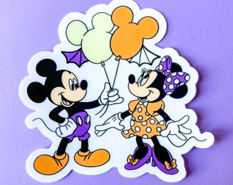 Mickey and Minnie Sticker | Halloween Sticker | Disney Sticker | Waterproof Sticker