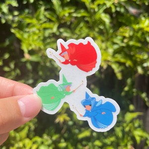 Sleeping Beauty 3 Good Fairies Sticker / Waterproof Disney Sticker