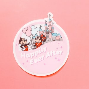 Mickey and Minnie Sticker | Happily Ever After Sticker | Disney Sticker | Handmade Waterproof Sticker