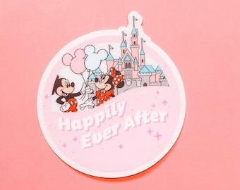 Mickey and Minnie Sticker | Happily Ever After Sticker | Disney Sticker | Handmade Waterproof Sticker