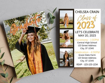 Customizable Photo Graduation Invitation Template (Digital)