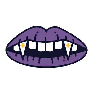 Vampire fang Lips Svg - vampire svg - fangs svg
