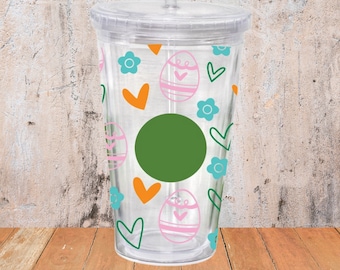 Ovo de Páscoa Starbucks wrap sem costura venti cold cup SVG - Easter bunny svg - Spring cold cup wrap svg -