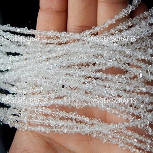 Natürliche Herkimer Diamant Perlen, Herkimer Diamant Doppelender Perlen 2 bis 3 mm Herkimer Diamant Rohstein Edelstein 16 Zoll