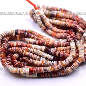 Mexican Opal Tyre Beads, Plain Mexican Opal Shaded Beads, Fair Opal Gemstone Wheel Shape 6 To 7 mm Strand 16 Inches