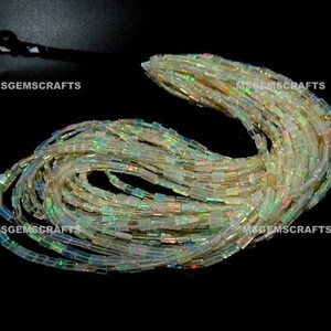 Natural Ethiopian Opal Rectangle Beads, Flashy Opal Beads 3x4 To 4x6 mm Plain Fair Opal Rectangle Shape 17 Inches