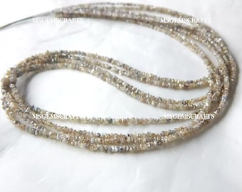 Natural Brown Diamond Raw Beads, Brown Diamond Rough Beads 2 To 3 mm Diamond Raw Stone Gemstone 15 Inches
