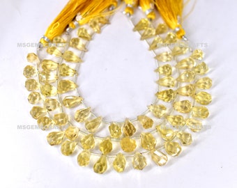 Natural Citrine Teardrop Beads, Faceted Citrine Briolette Beads, Citrine Gemstone Fancy Shape 5x10 To 7x12 mm Strand 7.5 Inches