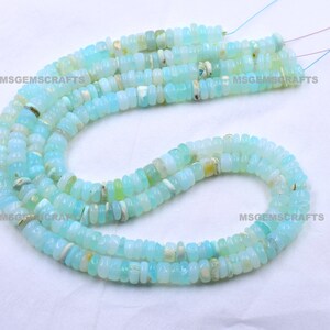 Sky Blue Opal Tyre Beads, Plain Sky Blue Opal Beads, Sky Blue Opal Gemstone Wheel Shape 7 To 8 mm Strand 16 Inches