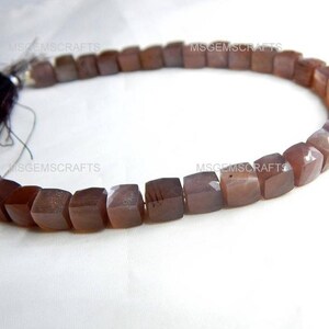 Natural Moonstone Cube Beads, Faceted Box Beads, Beads Gemstone 8 To 9 mm 8 Inches