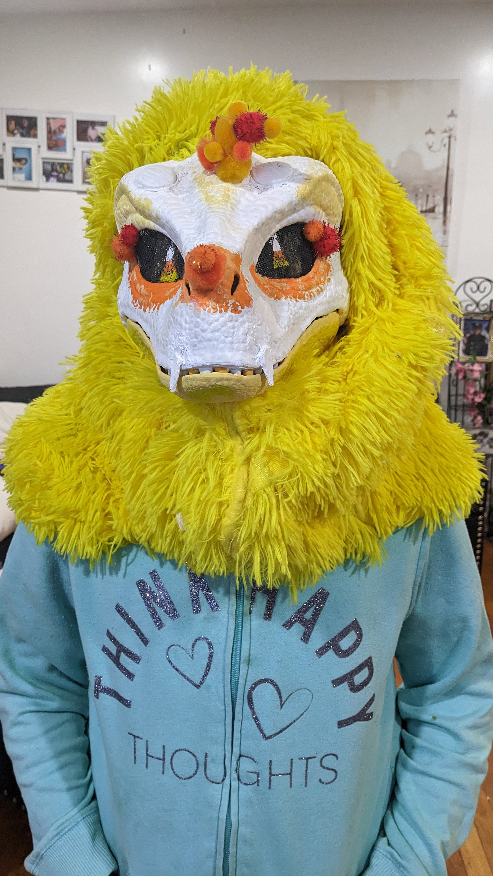Dino Raptor Mask, Furry Dino, Rainbow Drip, Customizable Dino Mask