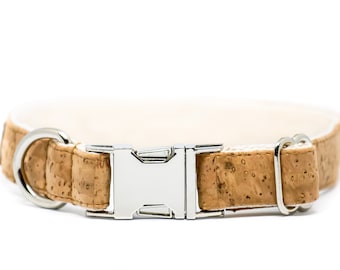 Vegan Cork Leather Dog Collar, Eco-Friendly Cork Dog Collar, Sustainable Cork Dog Collar