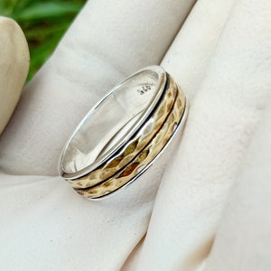 Spinner Ring, 925 Sterling Silver plated Ring, Meditation Ring, 18k gold plated ring, Worry Ring, Anxiety Ring, Beautiful Ring, Gift for