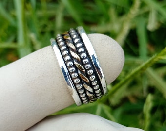 Sterling Silver Spinner Ring: Handmade Anxiety Fidget Jewelry