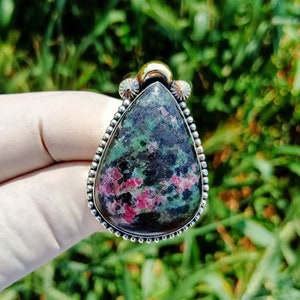 Ruby Zoisite, Ruby Zoisite Ring, Man Ring, 18K Gold Plated, Statement Ring, Love Ring For Woman, 925 Starling Silver plated, Jasper Ring