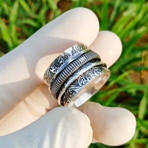 Sterling Silver Spinner Ring: Handmade Anxiety Relief Jewelry