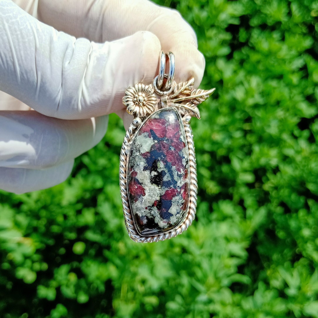 Edulite Pendant: Sterling Silver Plated, Artisan Crafted Gemstone ...